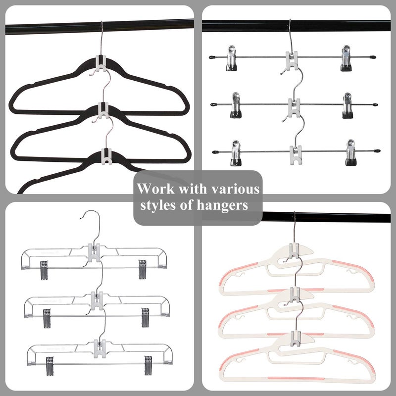 Frezon Clothes Hanger Connector Hooks, Mini Cascading Hanger Hooks for Velvet Huggable Hangers, Heavy Duty Space Saving for Closet 60 Pcs Black - Image 5